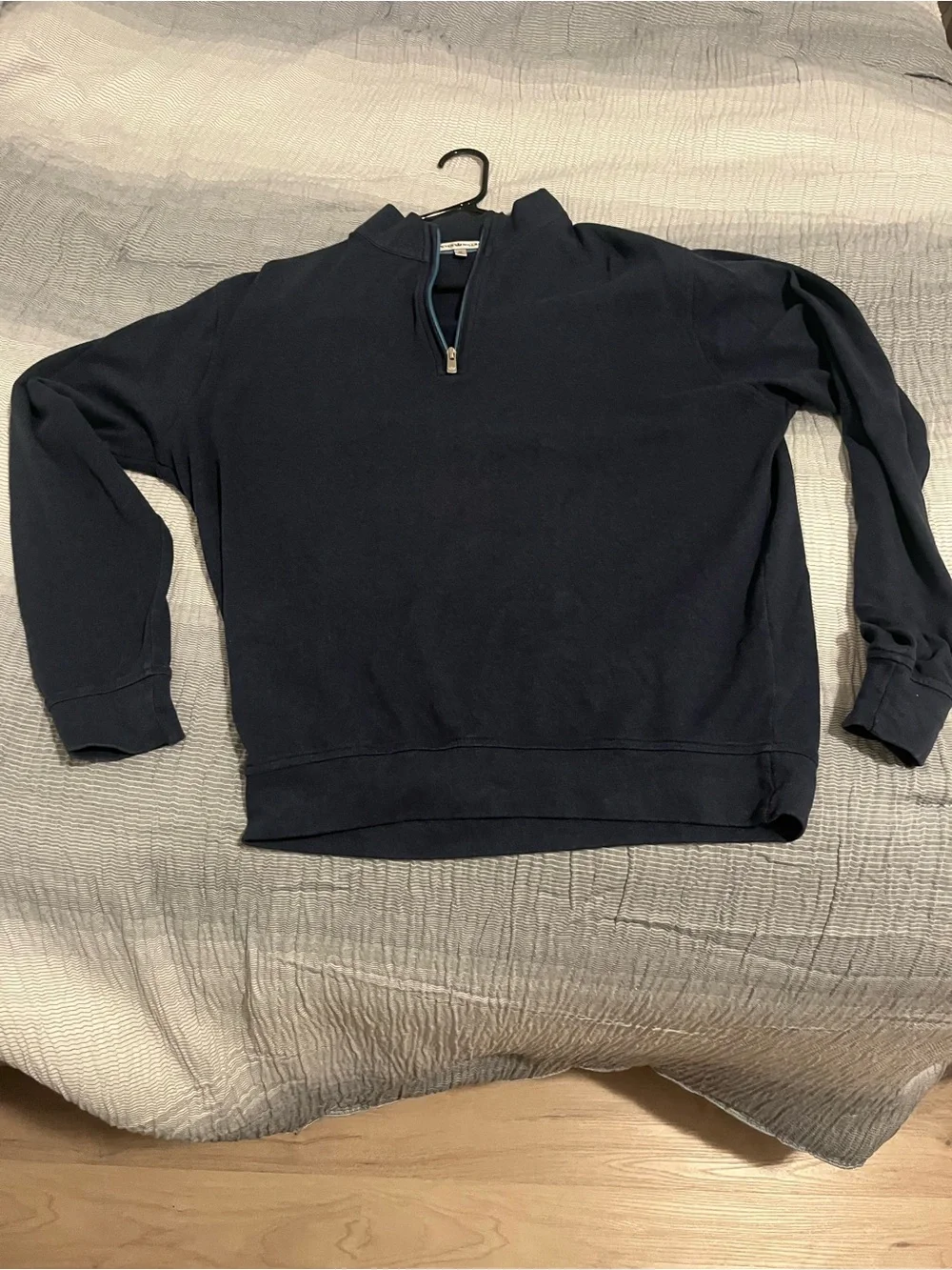 Peter Millar Navy Quarter-Zip Sweater